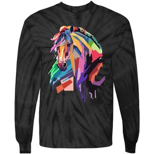 Awesome Horse Horseback Riding Equestrian Lovers Tie-Dye Long Sleeve Shirt