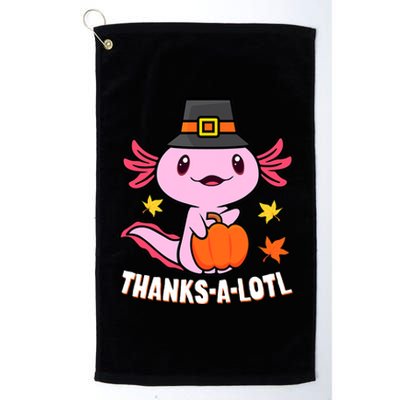 Axolotl Happy HalloThanksmas Funny Halloween Thanksgiving Platinum Collection Golf Towel