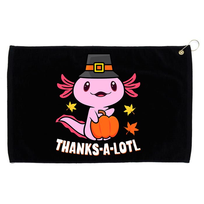 Axolotl Happy HalloThanksmas Funny Halloween Thanksgiving Grommeted Golf Towel