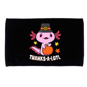 Axolotl Happy HalloThanksmas Funny Halloween Thanksgiving Microfiber Hand Towel