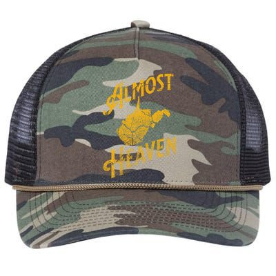 Almost Heaven Home West Virginia Map 304 Wv Retro Rope Trucker Hat Cap