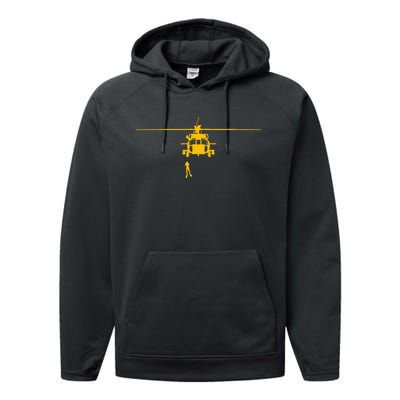 Awesome H60 Helicopter Search And Rescue Performance Fleece Hoodie