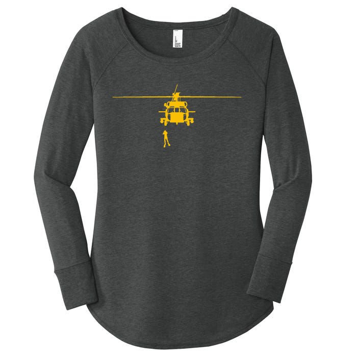 Awesome H60 Helicopter Search And Rescue Women's Perfect Tri Tunic Long Sleeve Shirt