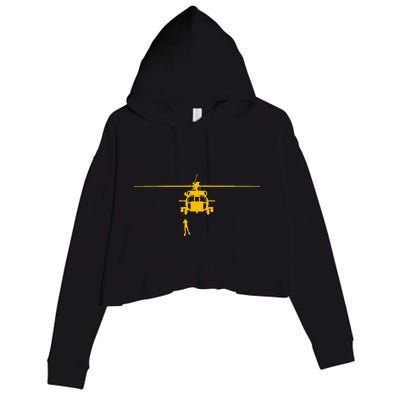 Awesome H60 Helicopter Search And Rescue Crop Fleece Hoodie