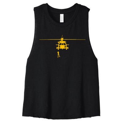 Awesome H60 Helicopter Search And Rescue Women's Racerback Cropped Tank