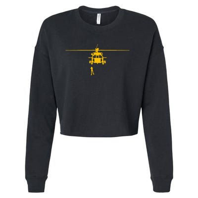 Awesome H60 Helicopter Search And Rescue Cropped Pullover Crew