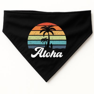 Aloha Hawaii Hawaiian Island Palm Beach Surfboard Surf USA-Made Doggie Bandana