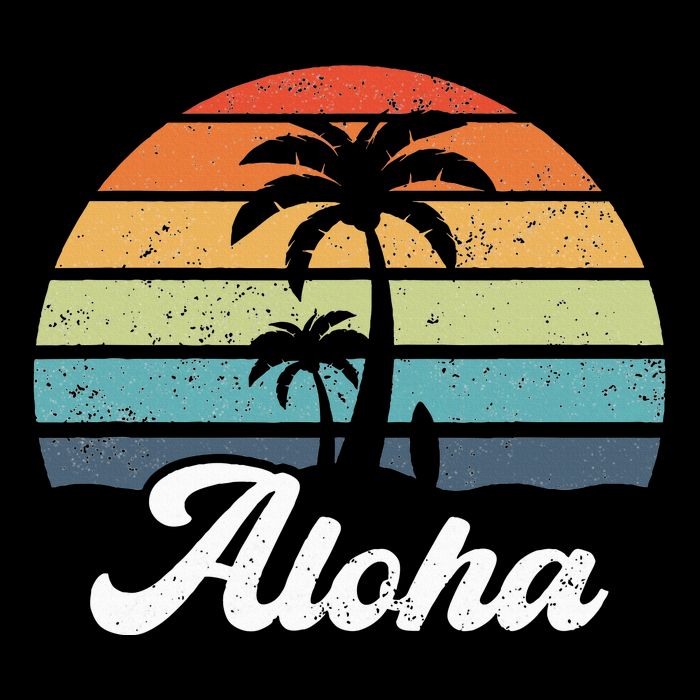 Aloha Hawaii Hawaiian Island Palm Beach Surfboard Surf Cooling Performance Crew T-Shirt