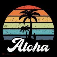 Aloha Hawaii Hawaiian Island Palm Beach Surfboard Surf Flatbill Hat