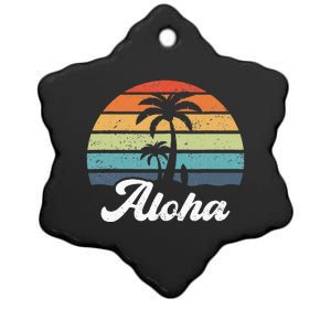 Aloha Hawaii Hawaiian Island Palm Beach Surfboard Surf Ceramic Star Ornament