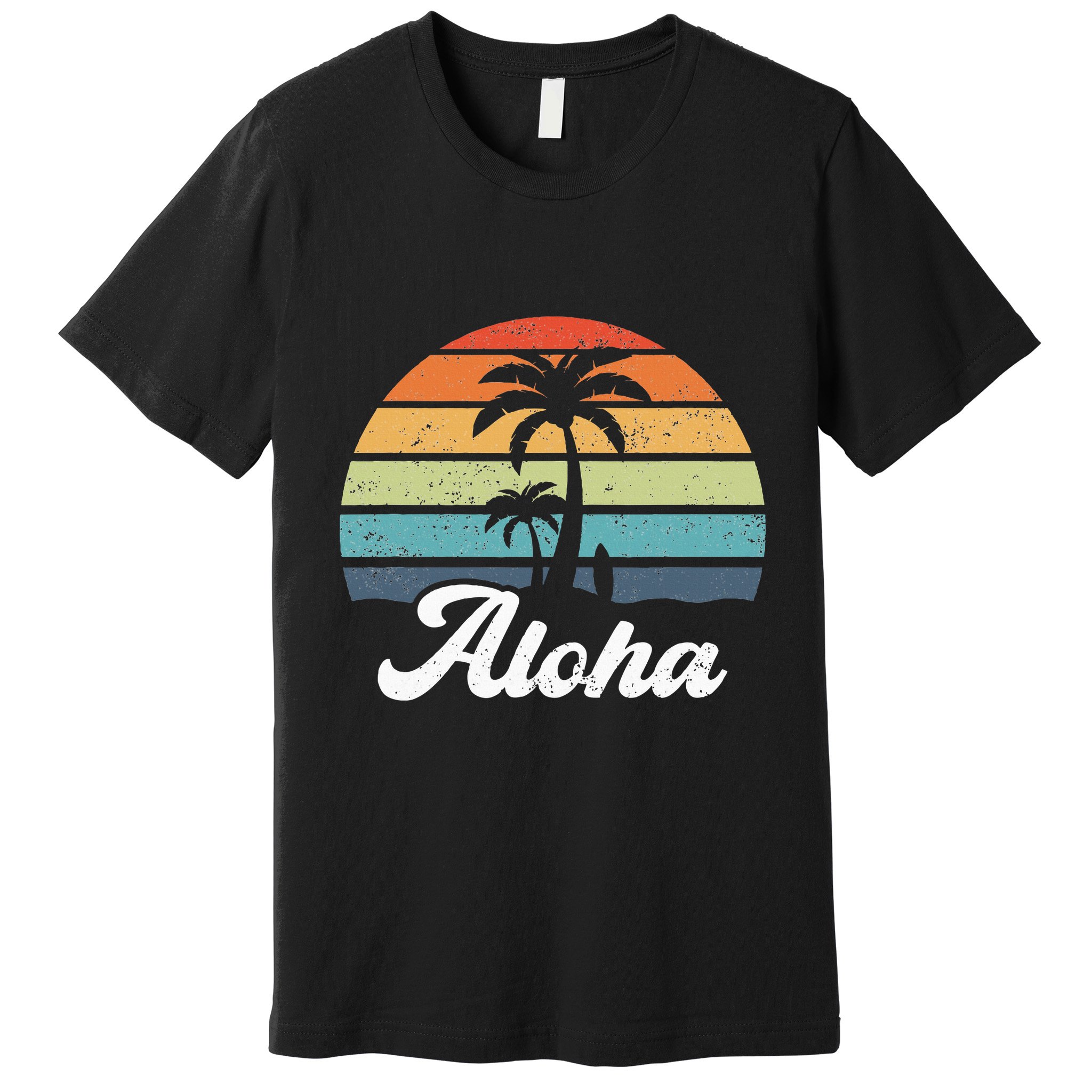 Aloha Hawaii Hawaiian Island Palm Beach Surfboard Surf Premium T-Shirt