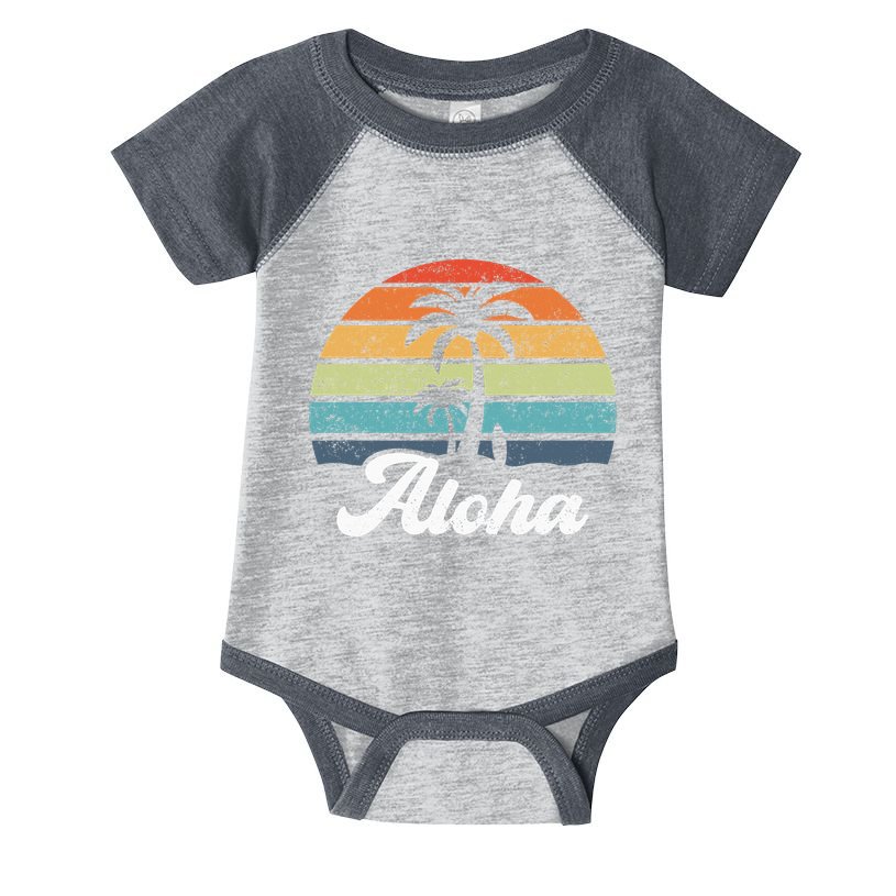 Aloha Hawaii Hawaiian Island Palm Beach Surfboard Surf Infant Baby Jersey Bodysuit