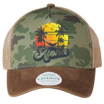 Aloha Hawaii Hawaiian Island Palm Trees Beach Vacation Legacy Tie Dye Trucker Hat