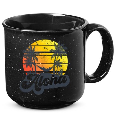 Aloha Hawaii Hawaiian Island Palm Trees Beach Vacation 15oz Campfire Ceramic Mug