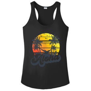 Aloha Hawaii Hawaiian Island Palm Trees Beach Vacation Ladies PosiCharge Competitor Racerback Tank