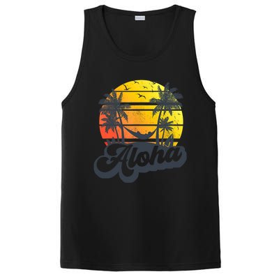 Aloha Hawaii Hawaiian Island Palm Trees Beach Vacation PosiCharge Competitor Tank