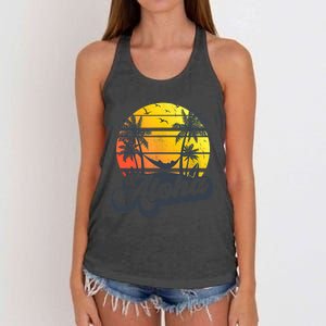 Aloha Hawaii Hawaiian Island Palm Trees Beach Vacation Women's Knotted Racerback Tank