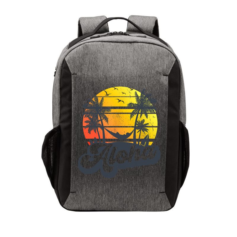 Aloha Hawaii Hawaiian Island Palm Trees Beach Vacation Vector Backpack