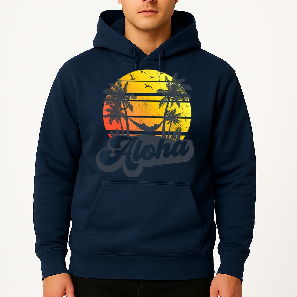 Aloha Hawaii Hawaiian Island Palm Trees Beach Vacation Hoodie