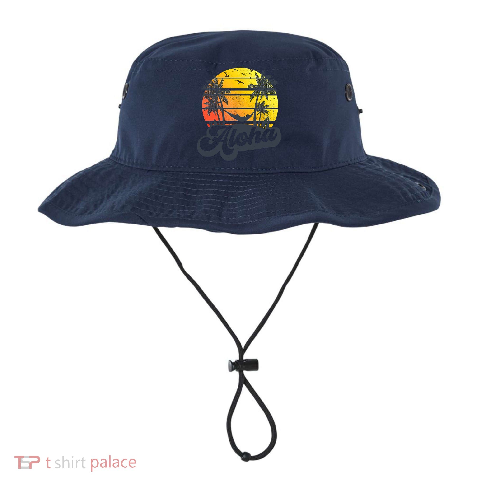 Aloha Hawaii Hawaiian Island Palm Trees Beach Vacation Bucket Hat