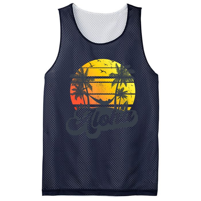 Aloha Hawaii Hawaiian Island Palm Trees Beach Vacation Mesh Reversible Basketball Jersey Tank