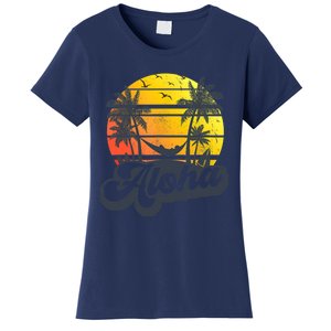 Aloha Hawaii Hawaiian Island Palm Trees Beach Vacation Women's T-Shirt