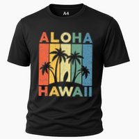 Aloha Hawaii Hawaiian Island Palm Beach Surfboard Surf Cooling Performance Crew T-Shirt