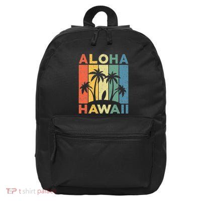 Aloha Hawaii Hawaiian Island Palm Beach Surfboard Surf 16 in Basic Backpack