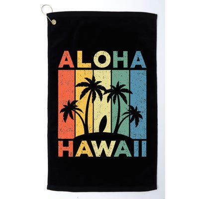 Aloha Hawaii Hawaiian Island Palm Beach Surfboard Surf Golf Towel