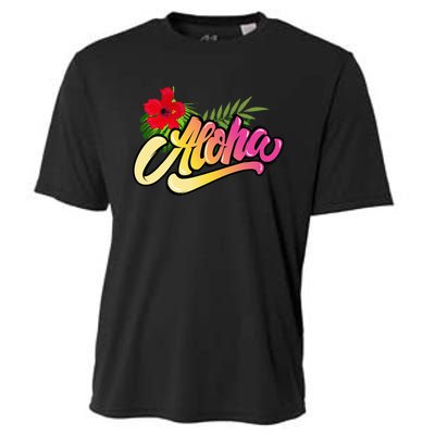 Aloha Hawaii Hawaiian Island Funny Beach Vacation Cooling Performance Crew T-Shirt