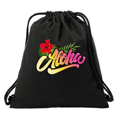 Aloha Hawaii Hawaiian Island Funny Beach Vacation Drawstring Bag