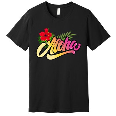 Aloha Hawaii Hawaiian Island Funny Beach Vacation Premium T-Shirt