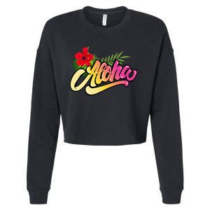 Aloha Hawaii Hawaiian Island Funny Beach Vacation Cropped Pullover Crew