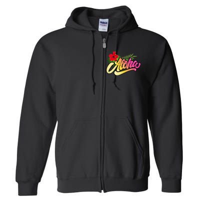 Aloha Hawaii Hawaiian Island Funny Beach Vacation Full Zip Hoodie