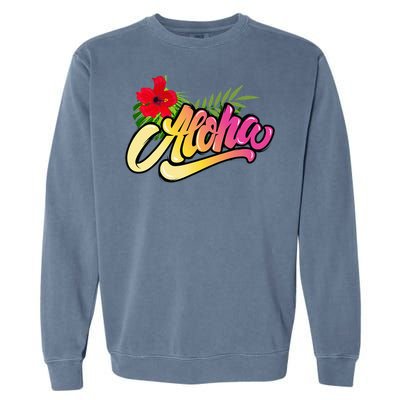 Aloha Hawaii Hawaiian Island Funny Beach Vacation Garment-Dyed Sweatshirt