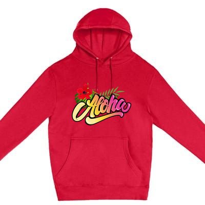 Aloha Hawaii Hawaiian Island Funny Beach Vacation Premium Pullover Hoodie