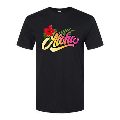 Aloha Hawaii Hawaiian Island Funny Beach Vacation Softstyle CVC T-Shirt