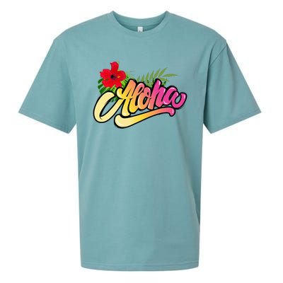 Aloha Hawaii Hawaiian Island Funny Beach Vacation Sueded Cloud Jersey T-Shirt