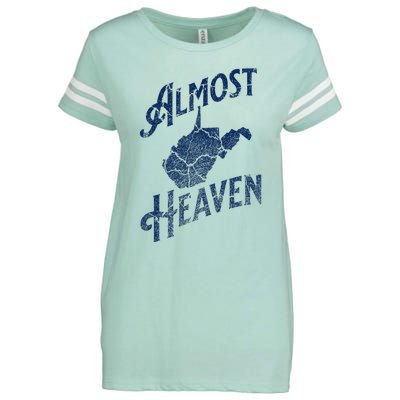 Almost Heaven Home West Virginia Map 304 Wv Enza Ladies Jersey Football T-Shirt