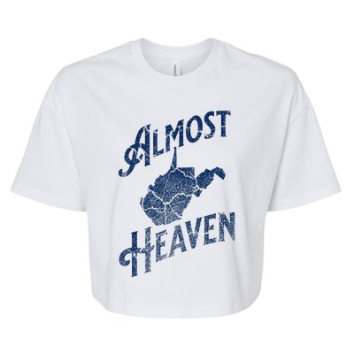 Almost Heaven Home West Virginia Map 304 Wv Bella+Canvas Jersey Crop Tee