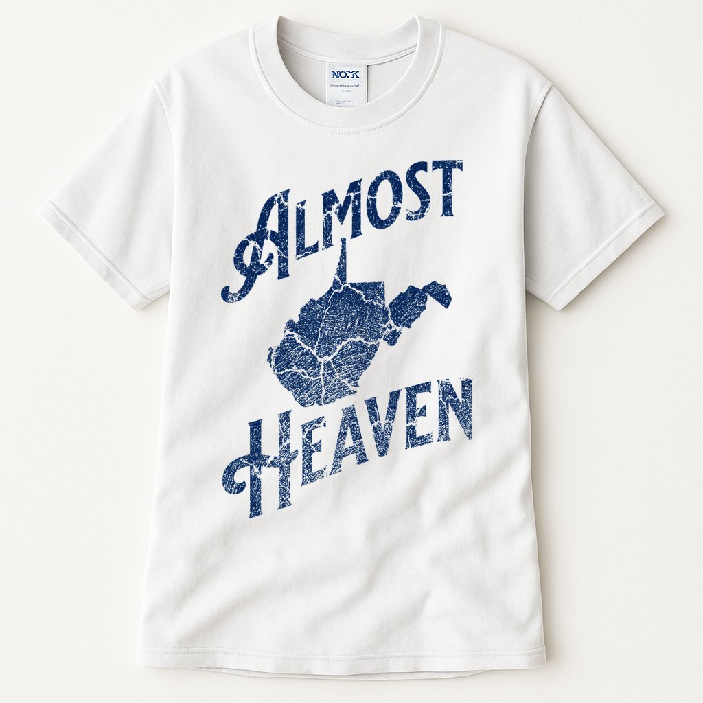 Almost Heaven Home West Virginia Map 304 Wv Tall T-Shirt