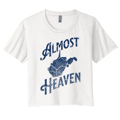 Almost Heaven Home West Virginia Map 304 Wv Women's Crop Top Tee