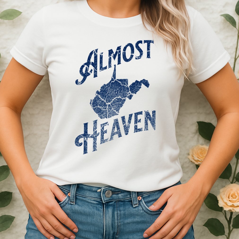 Almost Heaven Home West Virginia Map 304 Wv Womens T-Shirt