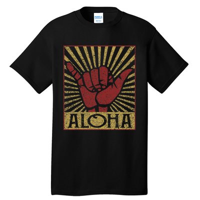 Aloha Hawaiian Hawaii Vintage Distressed Shaka Sign Tall T-Shirt