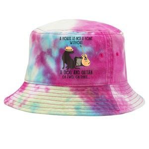 A House Is Not A Home Without A Dog And Guitar Or Two Tie-Dyed Bucket Hat