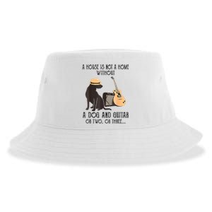 A House Is Not A Home Without A Dog And Guitar Or Two Sustainable Bucket Hat