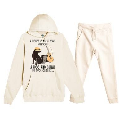 A House Is Not A Home Without A Dog And Guitar Or Two Premium Hooded Sweatsuit Set