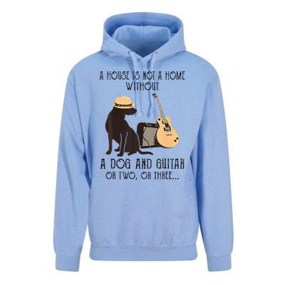 A House Is Not A Home Without A Dog And Guitar Or Two Unisex Surf Hoodie