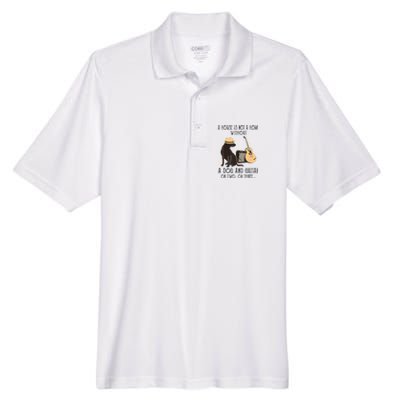 A House Is Not A Home Without A Dog And Guitar Or Two Men's Origin Performance Pique Polo