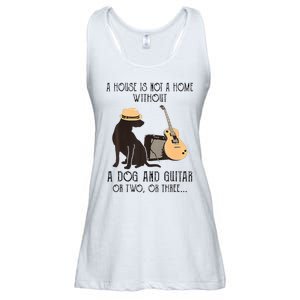 A House Is Not A Home Without A Dog And Guitar Or Two Ladies Essential Flowy Tank